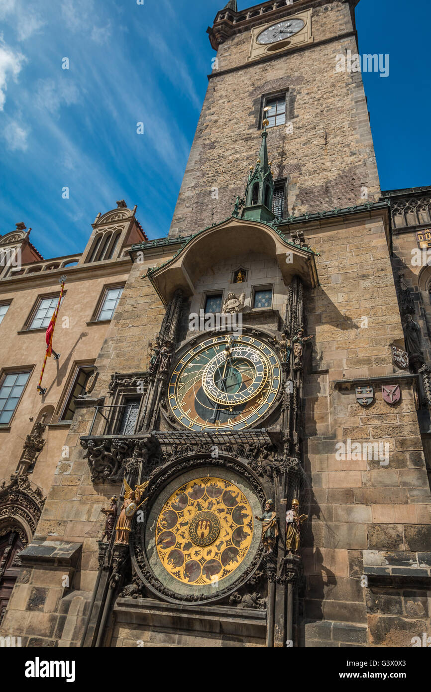 Clock Tower in Prague Czech Republic Stock Photo