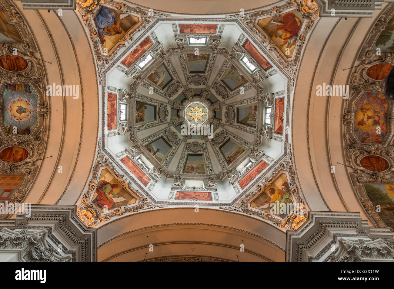Dome of Salzburg Cathedral in Austria Stock Photo
