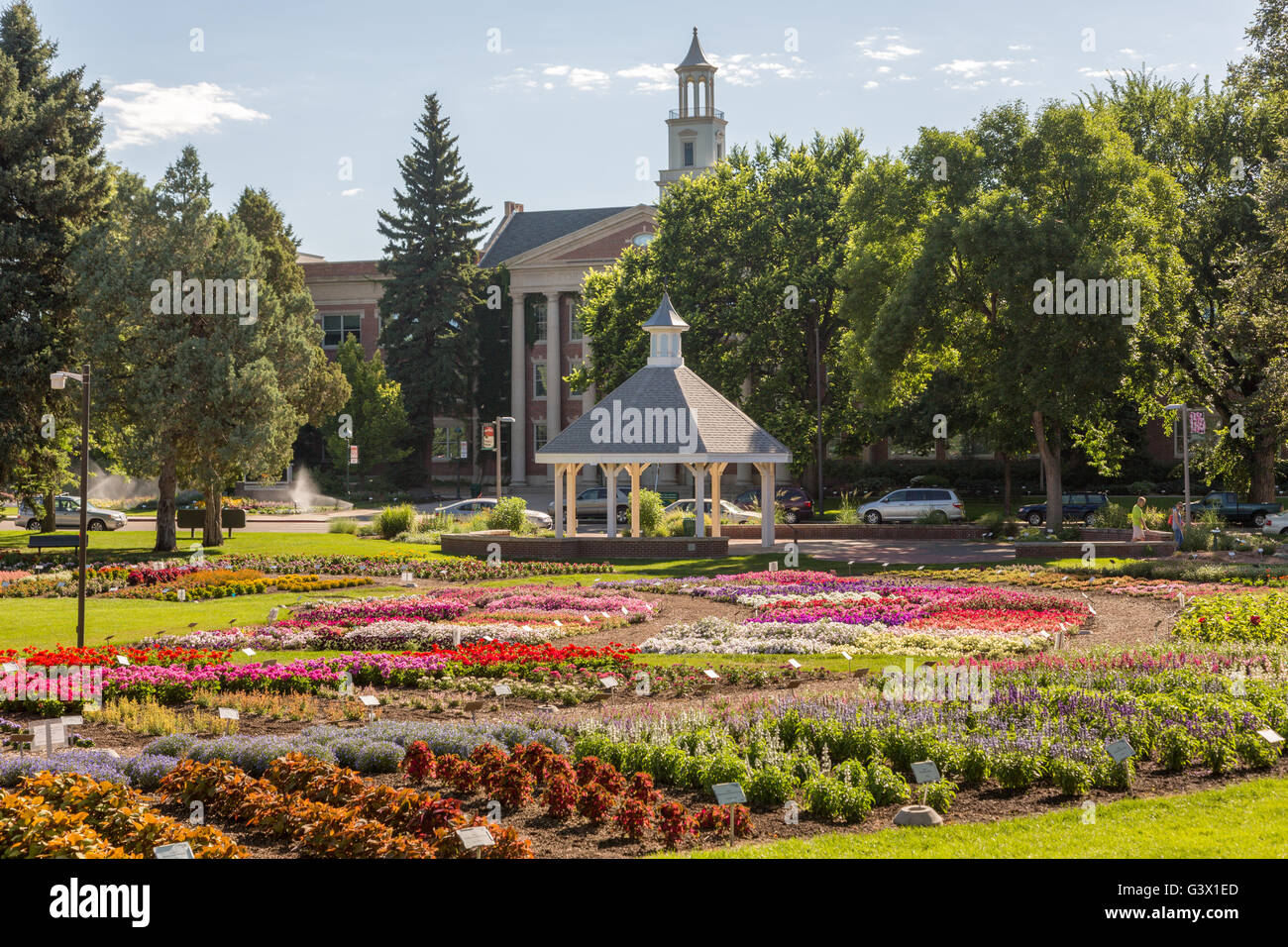 Guests view the Flower Trial Garden at Colorado State University July