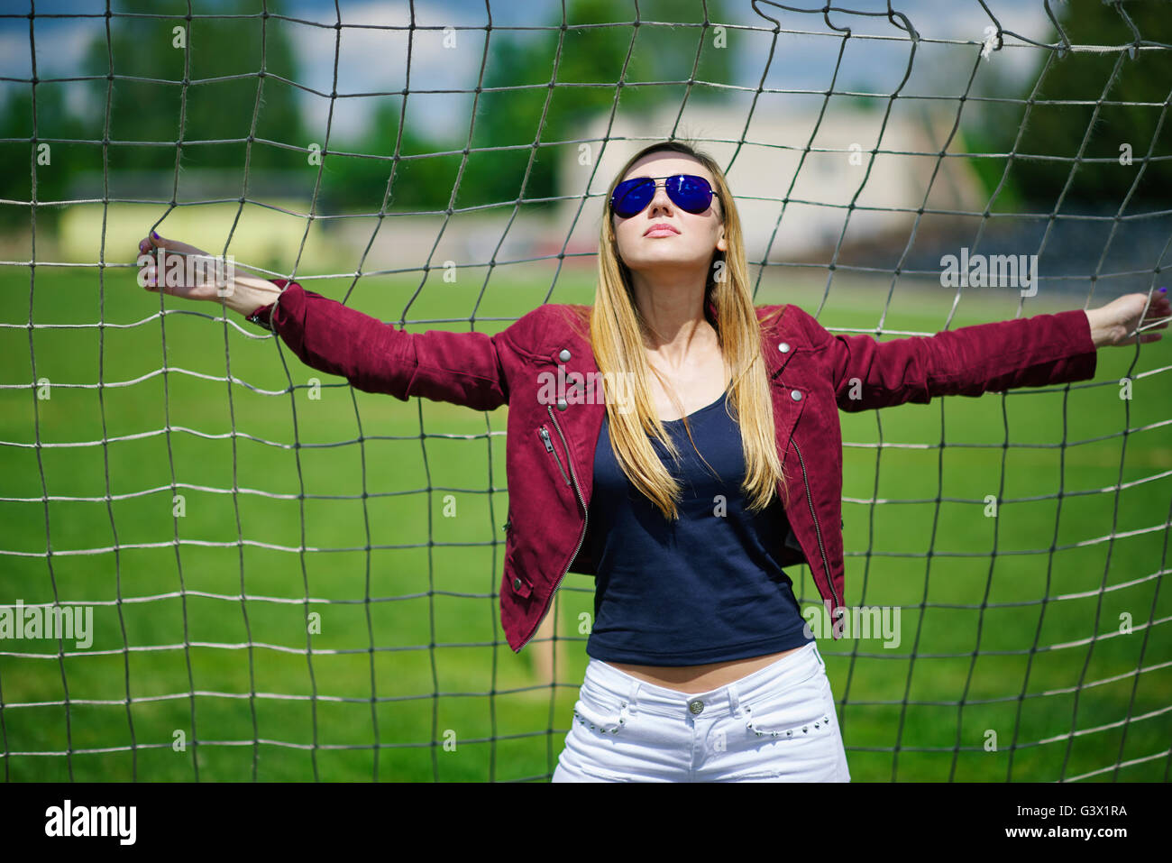 beautiful girl with sunglasses Stock Photo Alamy