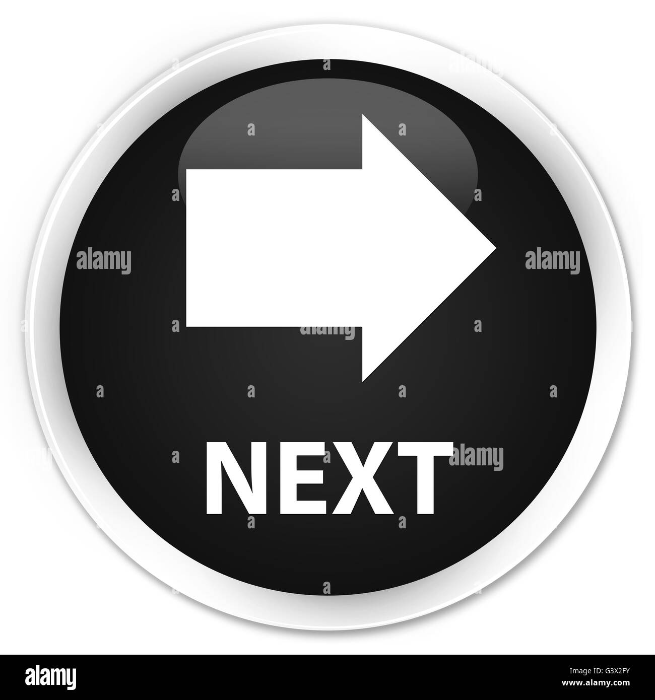 Next isolated on premium black round button abstract illustration Stock ...