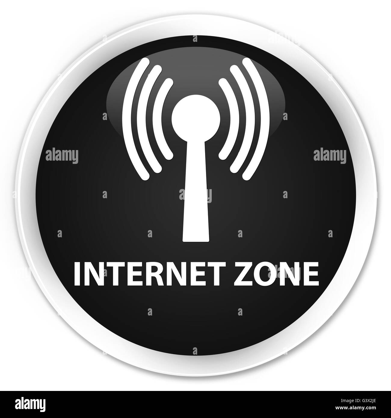 zone (wlan network) isolated on premium black round button