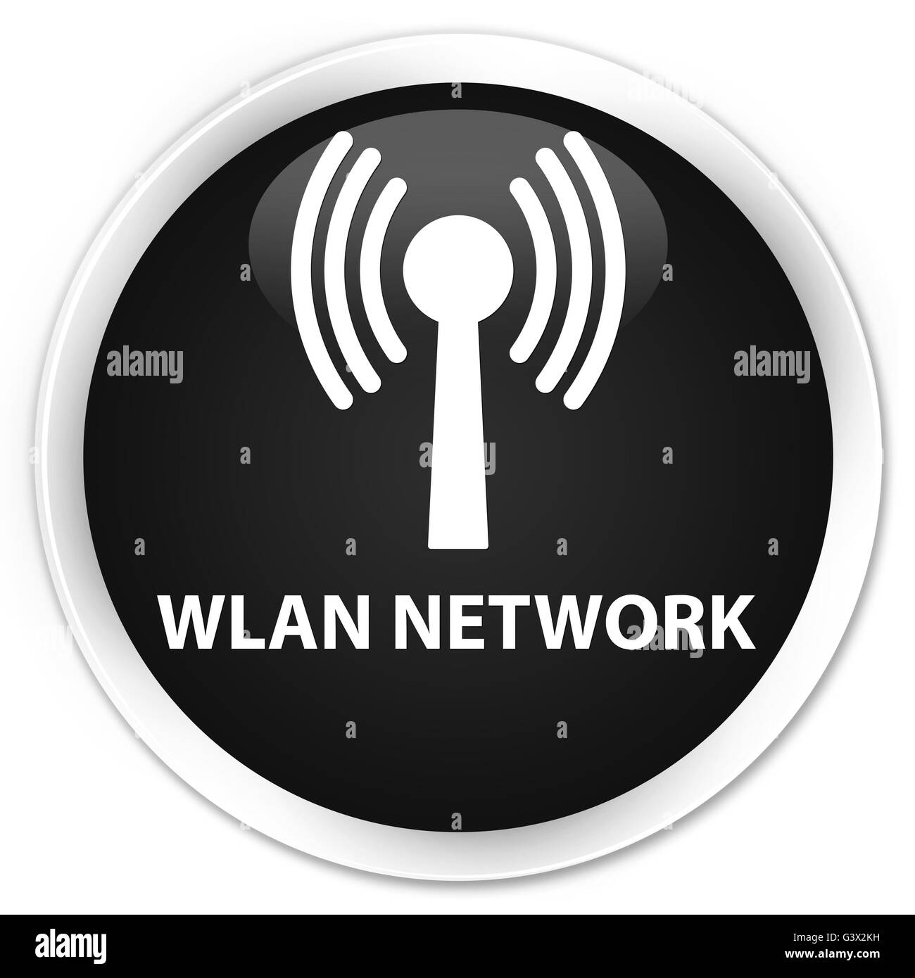Wlan network isolated on premium black round button abstract illustration Stock Photo