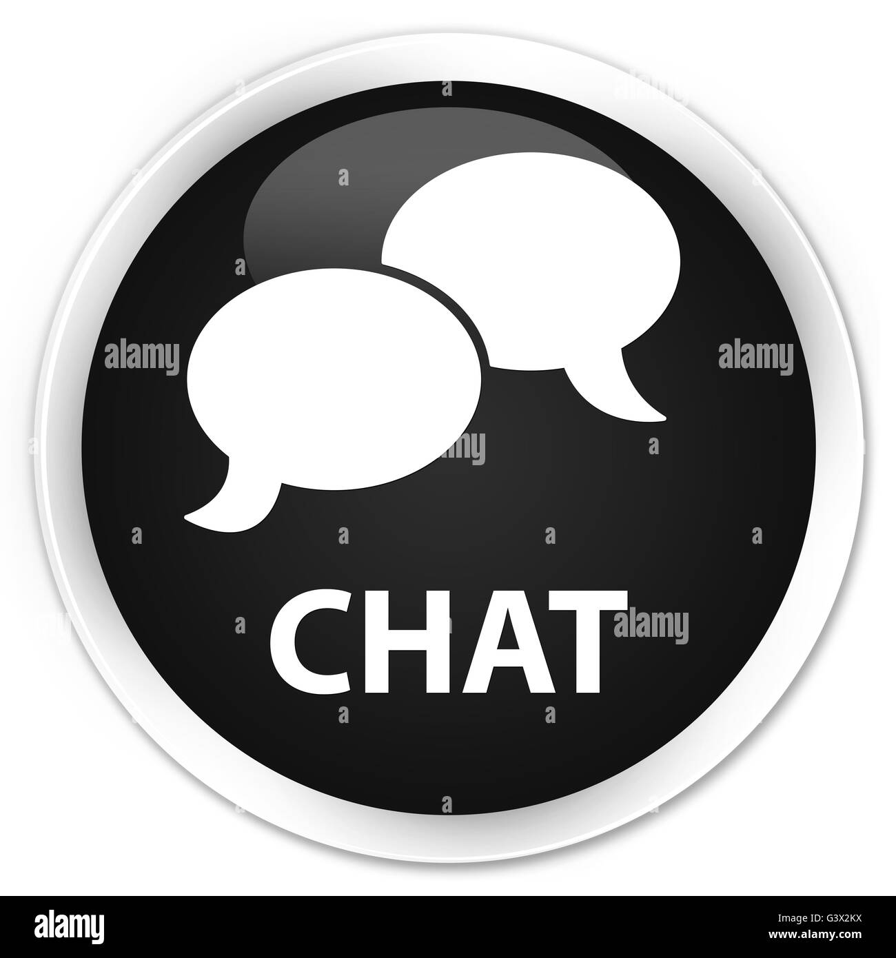 Chat isolated on premium black round button abstract illustration Stock ...