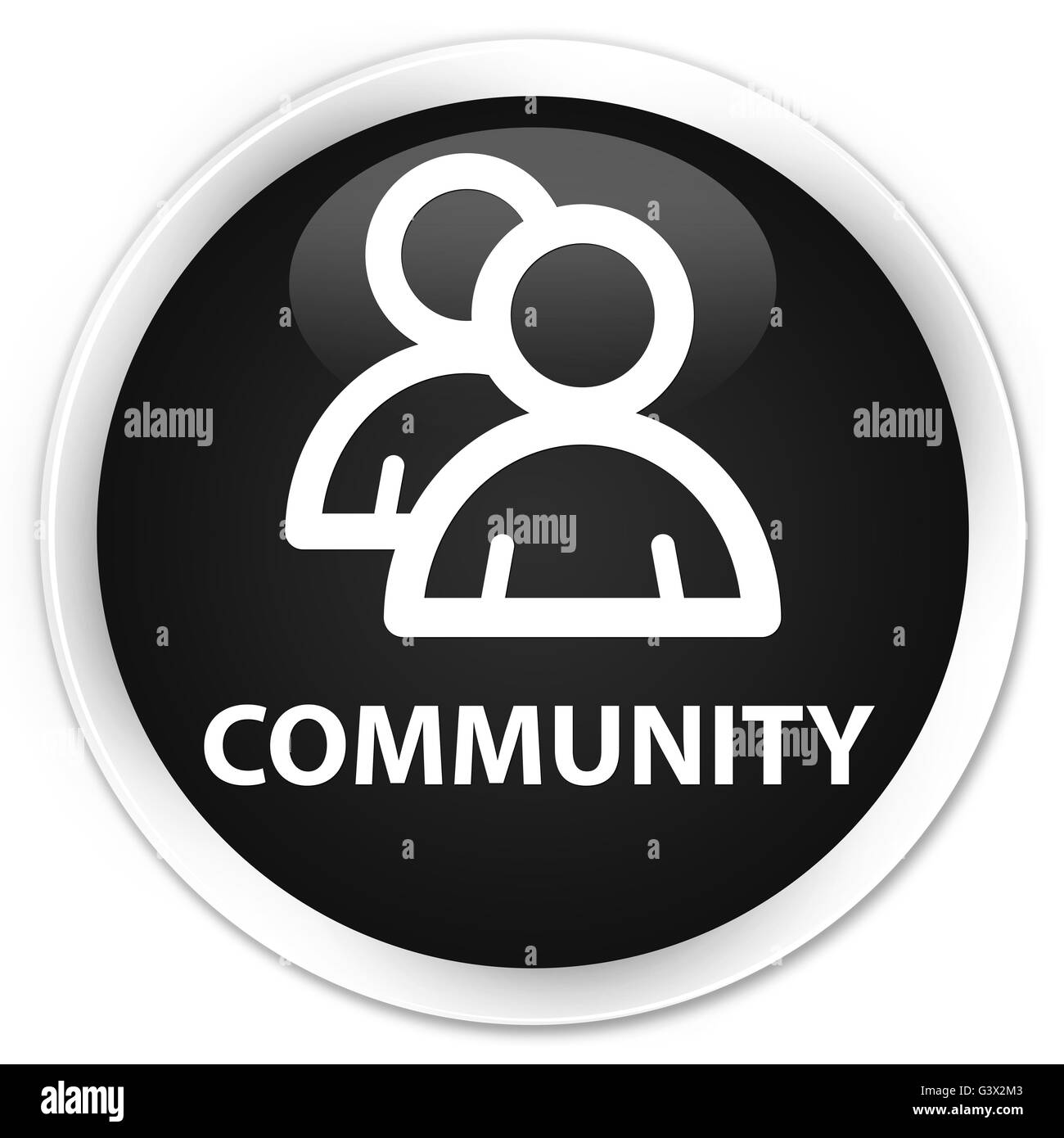 Community (group icon) isolated on premium black round button abstract illustration Stock Photo