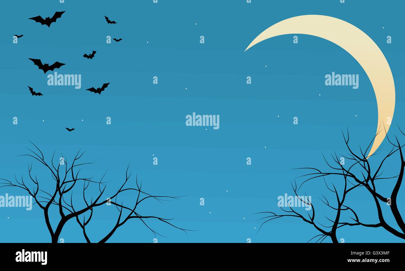 Silhouette of bat flying at night Stock Vector Image & Art - Alamy