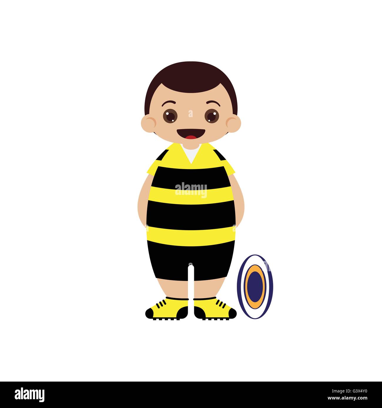 Cartoon rugby player vector illustration Stock Vector