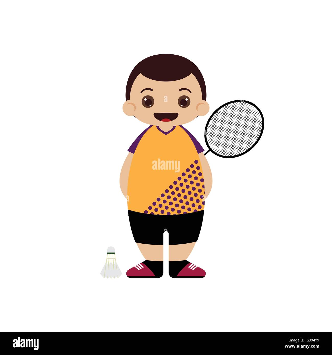 Cartoon badminton player vector illustration Stock Vector Image & Art -  Alamy