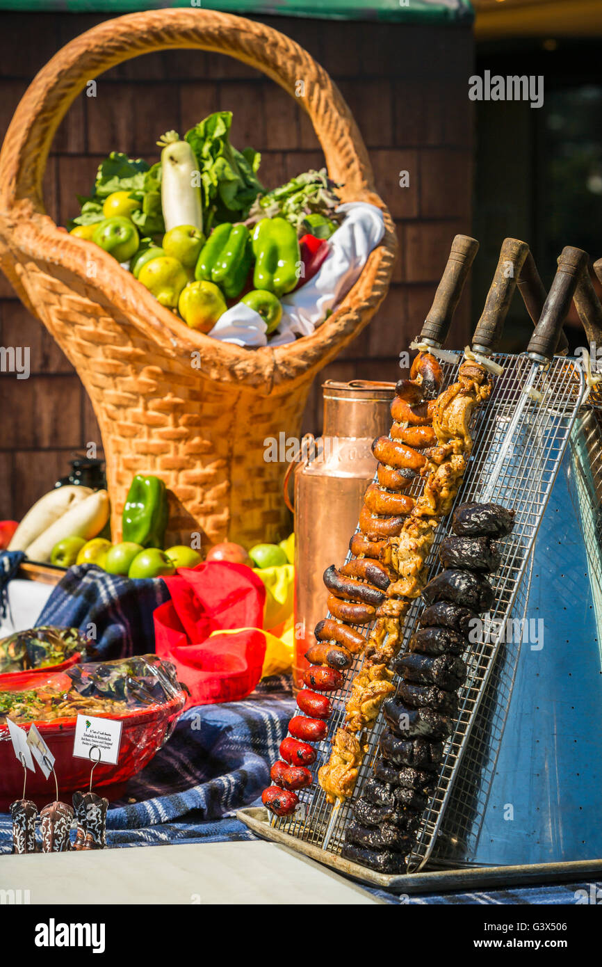 Food display on the pool deck barbecue on the Holland America cruise