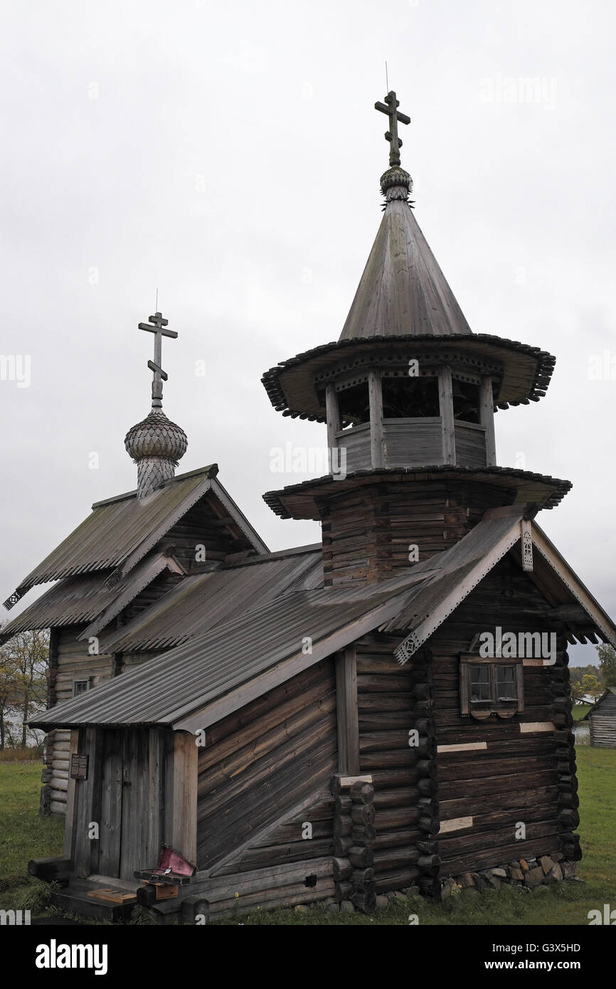 The Chapel of the Archangel Michael (17th - 18th c.) from the village of Lelikozero, Kizhi Island, Karelia, Russia. Stock Photo
