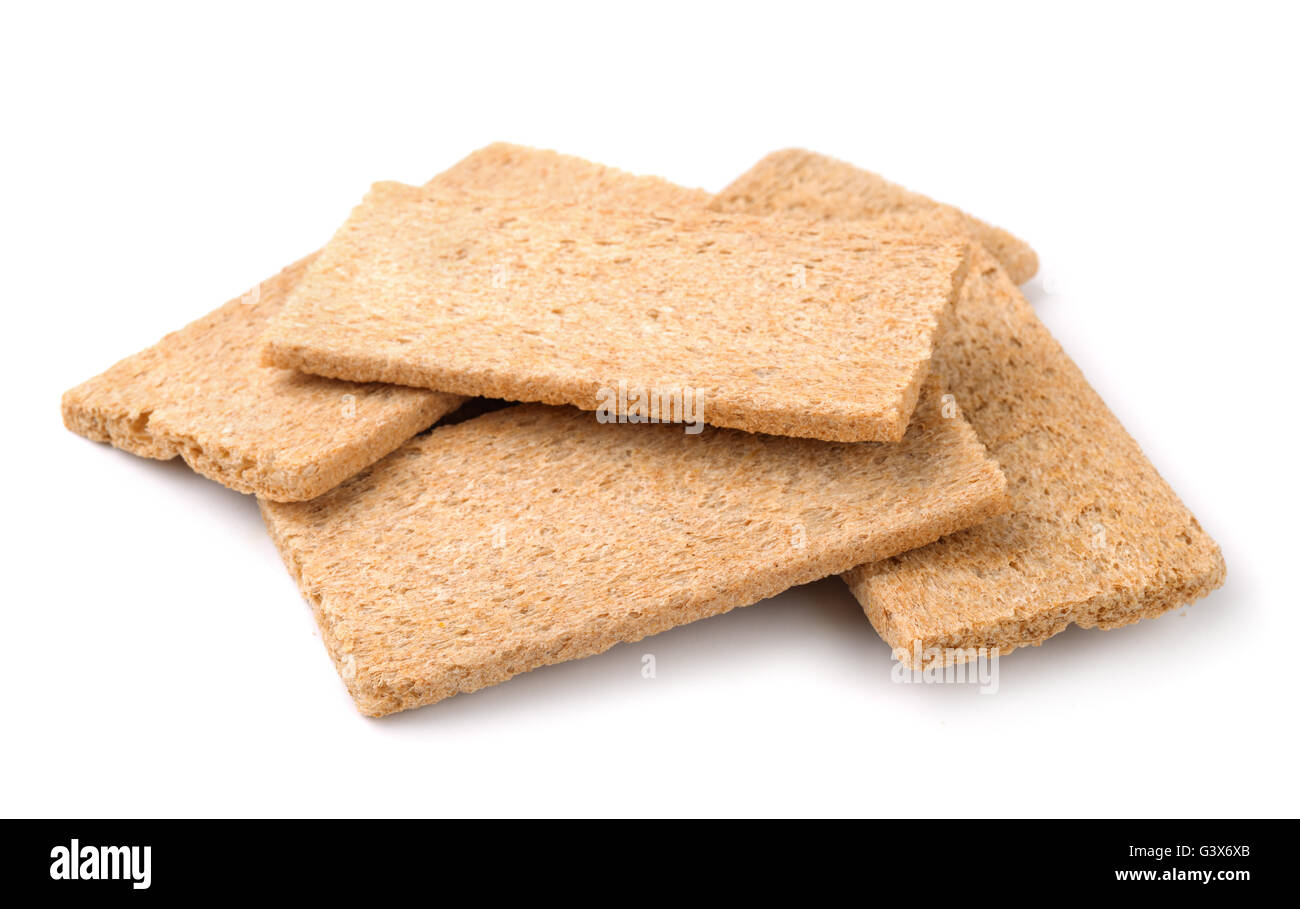 Group of crispbreads isolated on white Stock Photo