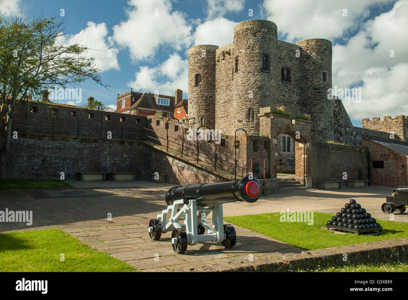 Spring afternoon on at Ypres Tower in Rye, East Sussex, England. Stock Photo