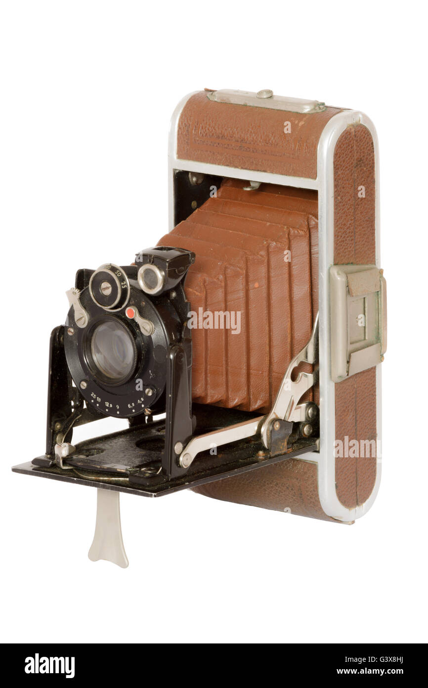 Vintage folding collapsible pocket camera Stock Photo Alamy