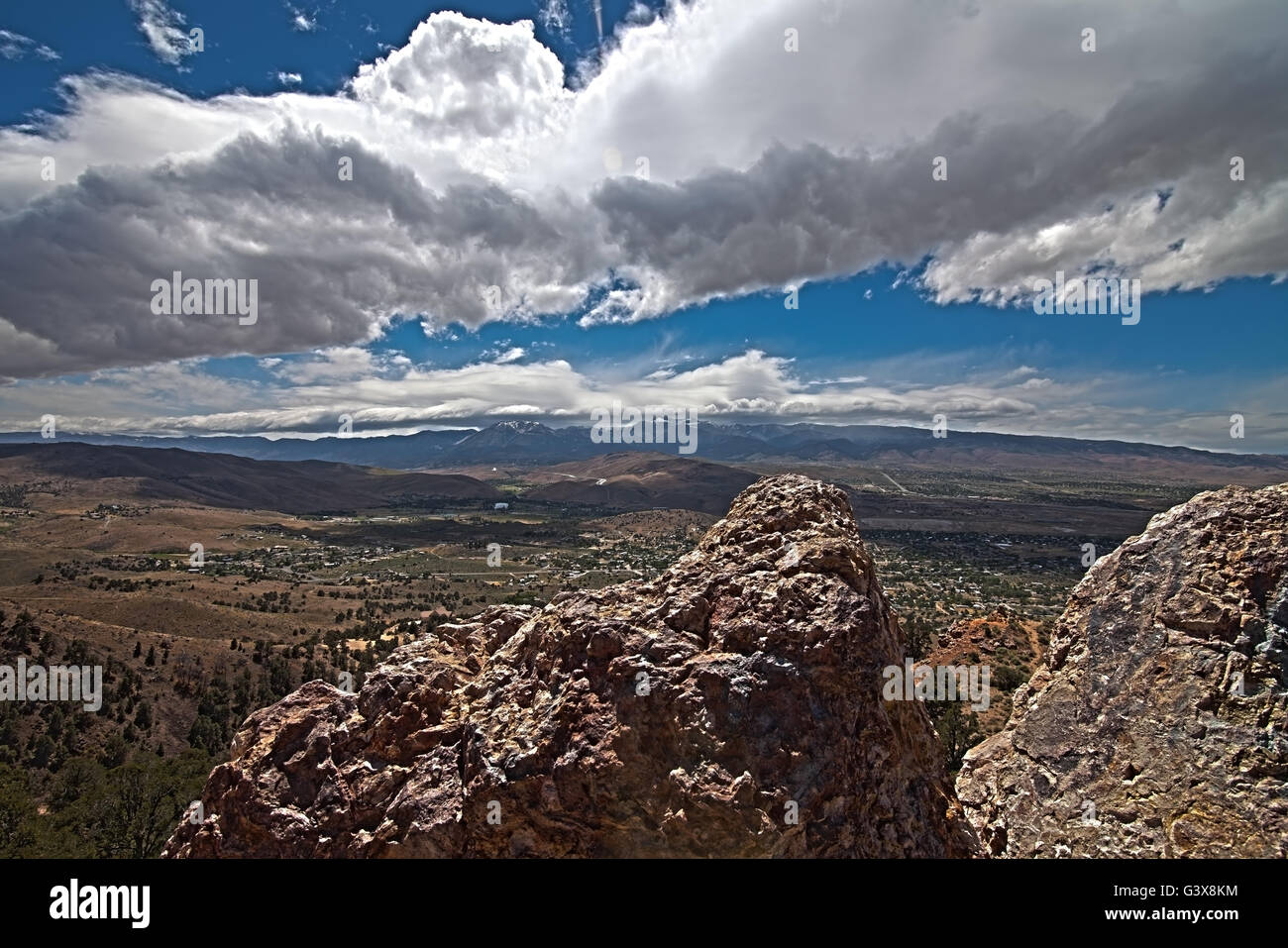Cloudy blue skyline of Mt. Rose. Reno, Nevada Washoe Valley. Sierra mountain Stock Photo Alamy