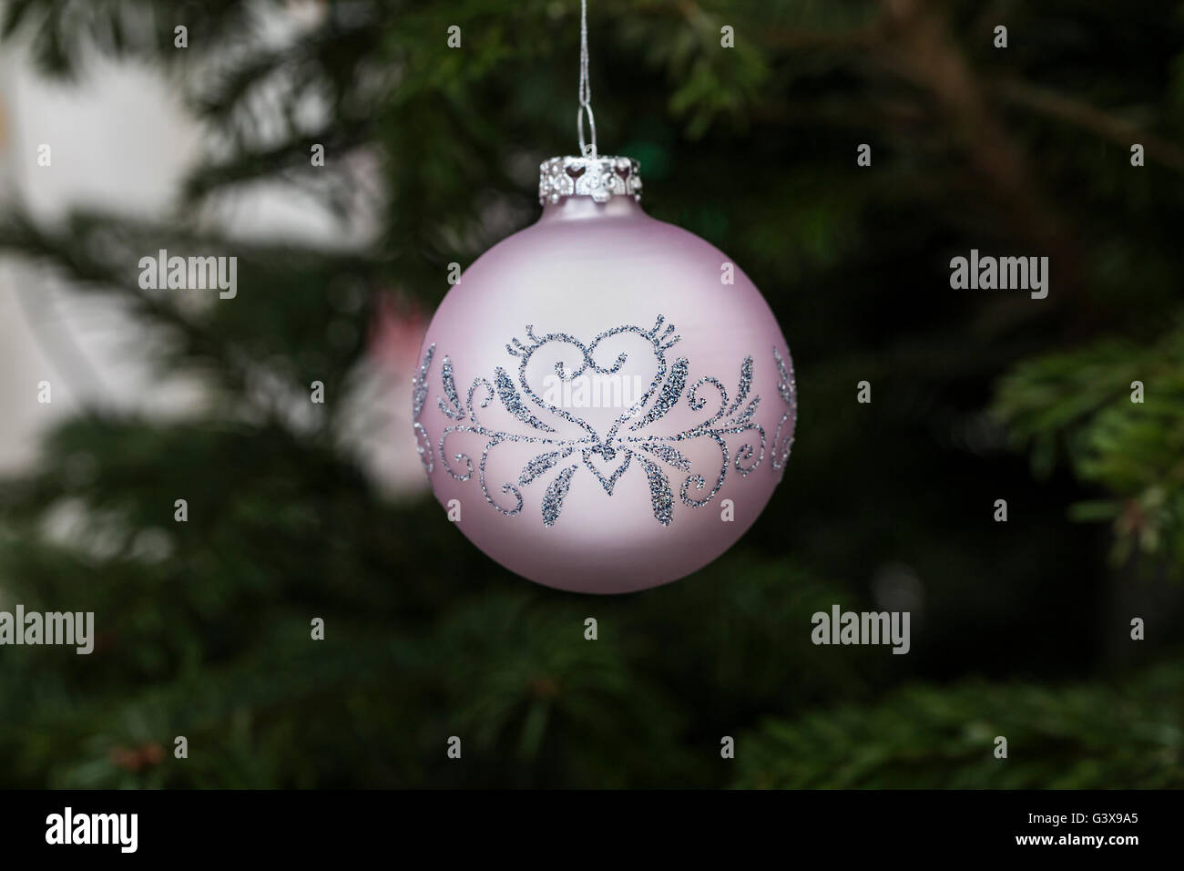 Violet christmas bulb Stock Photo