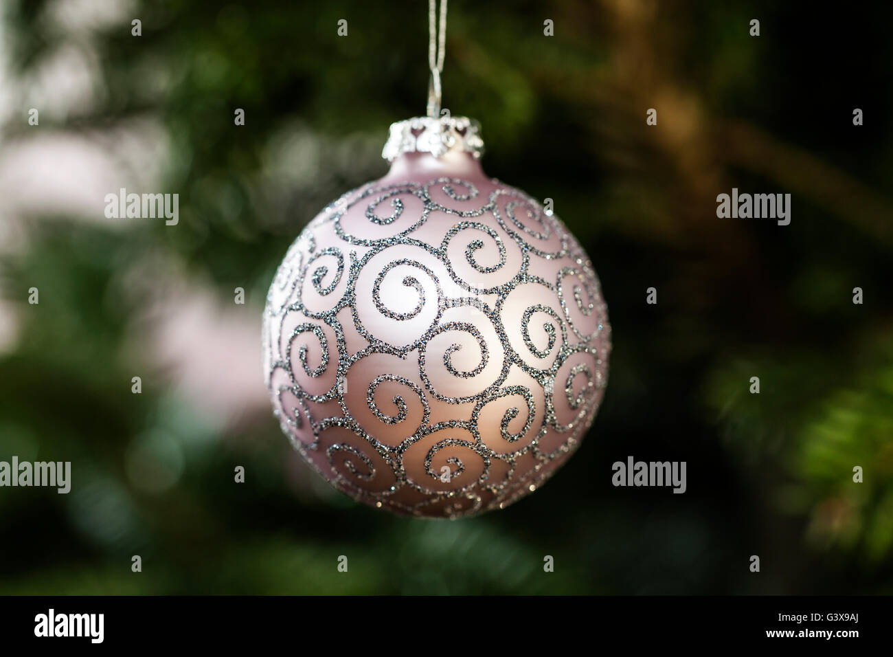 Hanging christmas bulb Stock Photo