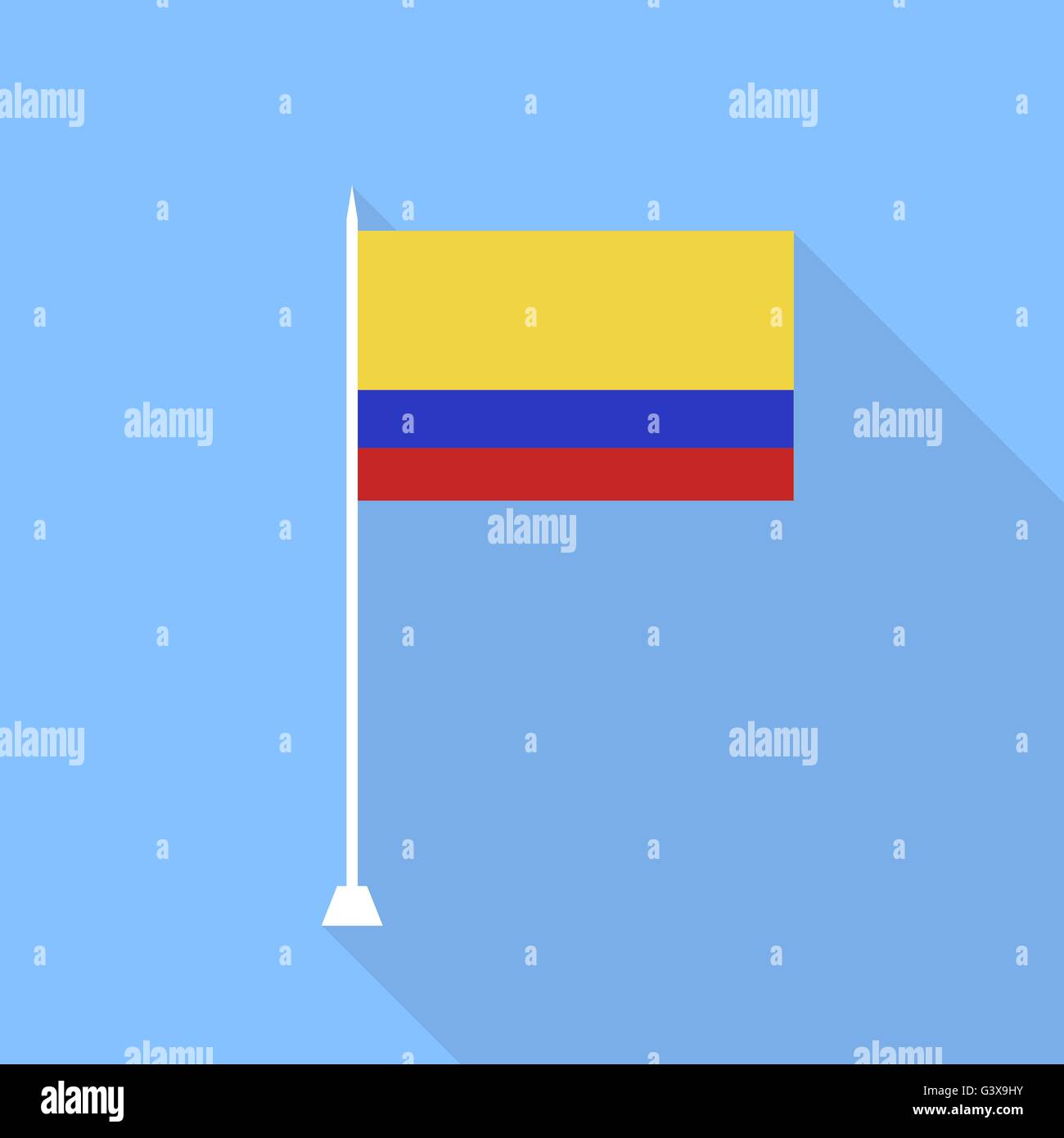 Colombia Flag. Vector illustration . Stock Vector