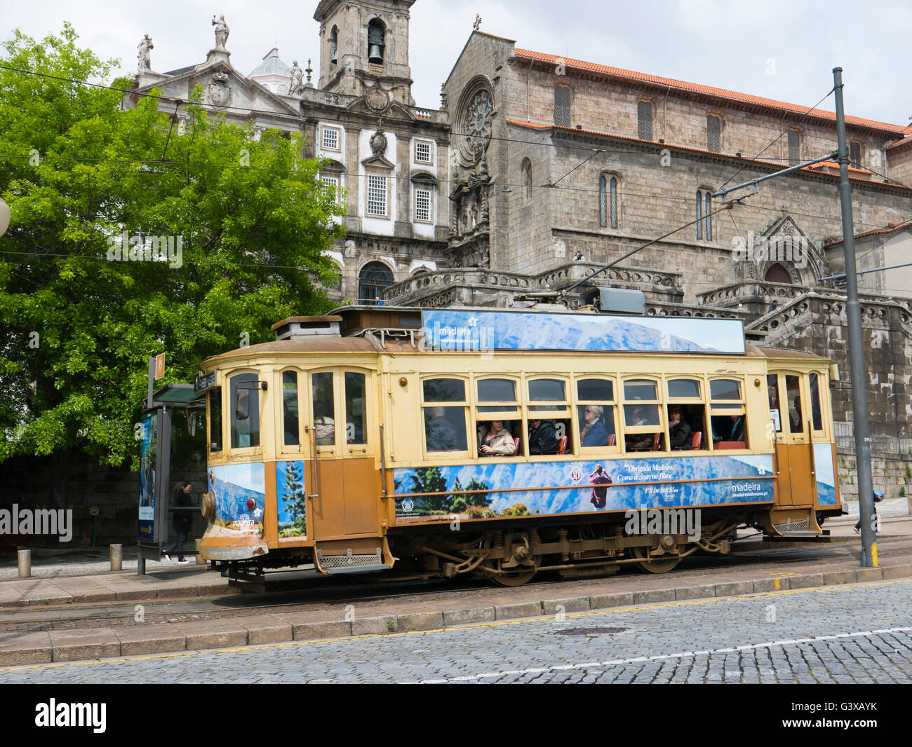 Traditional tram, Porto, Portugal. Stock Photo