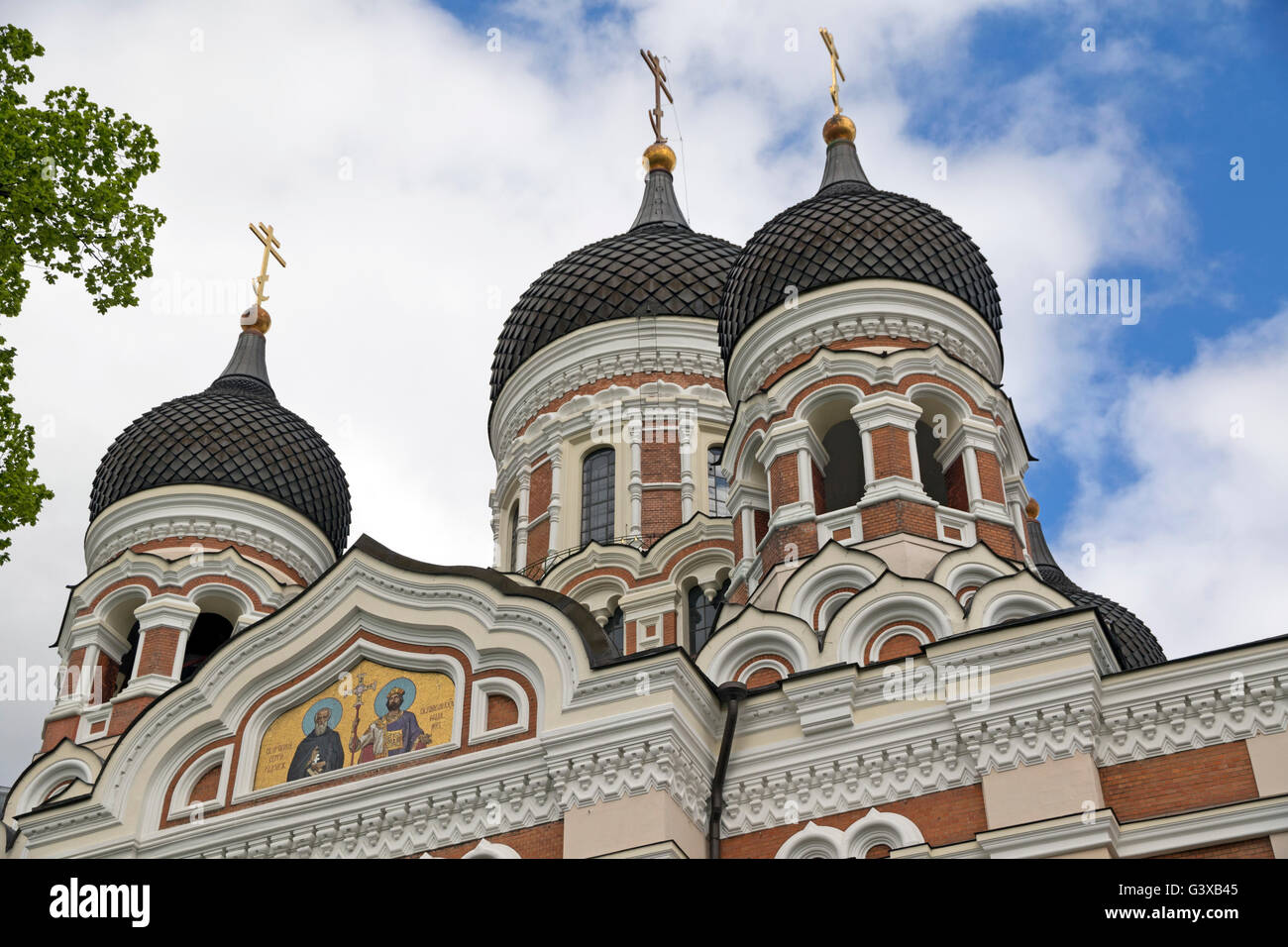 The five-domed Alexander Nevsky Cathedral in the Estonian capital of Tallinn Stock Photo