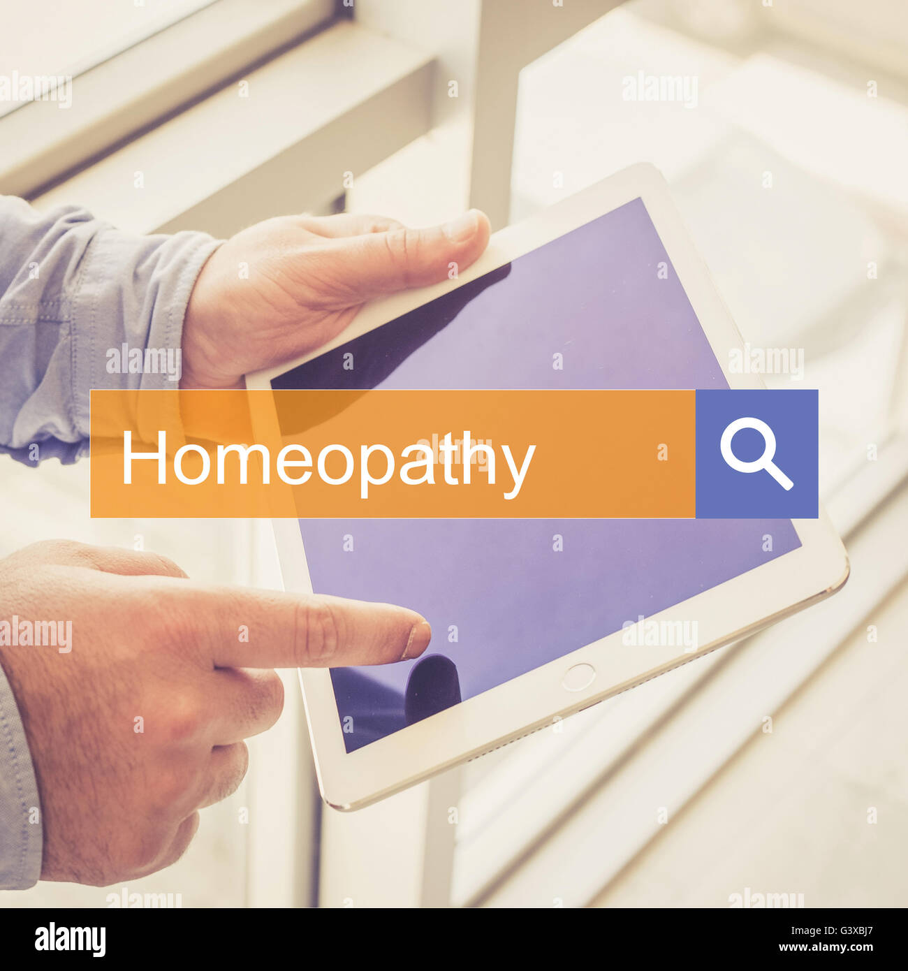SEARCHING TECHNOLOGY HEALTH Homeopathy COMMUNICATION CONCEPT Stock Photo
