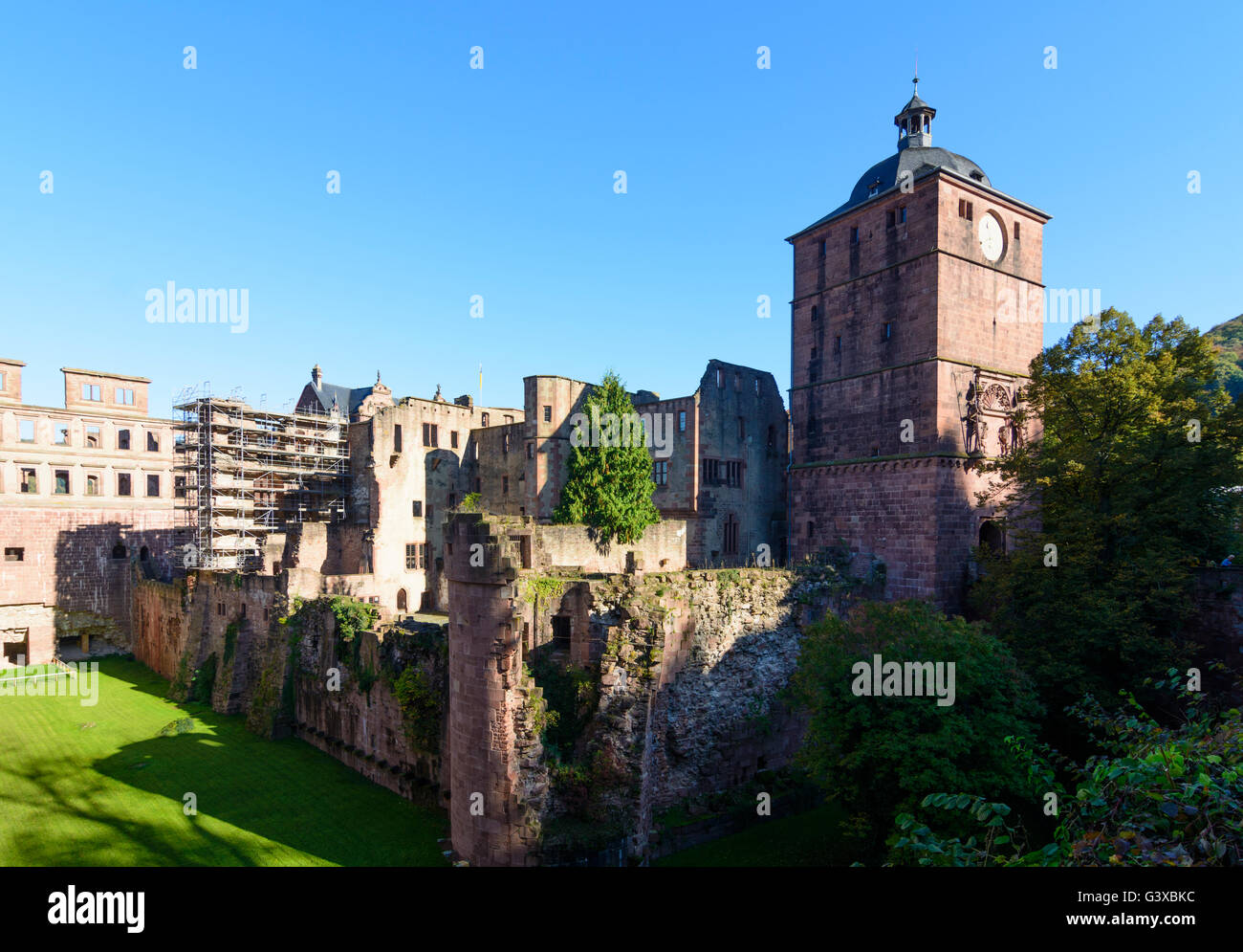 Castle, Germany, Baden-Württemberg, Kurpfalz, Heidelberg Stock Photo