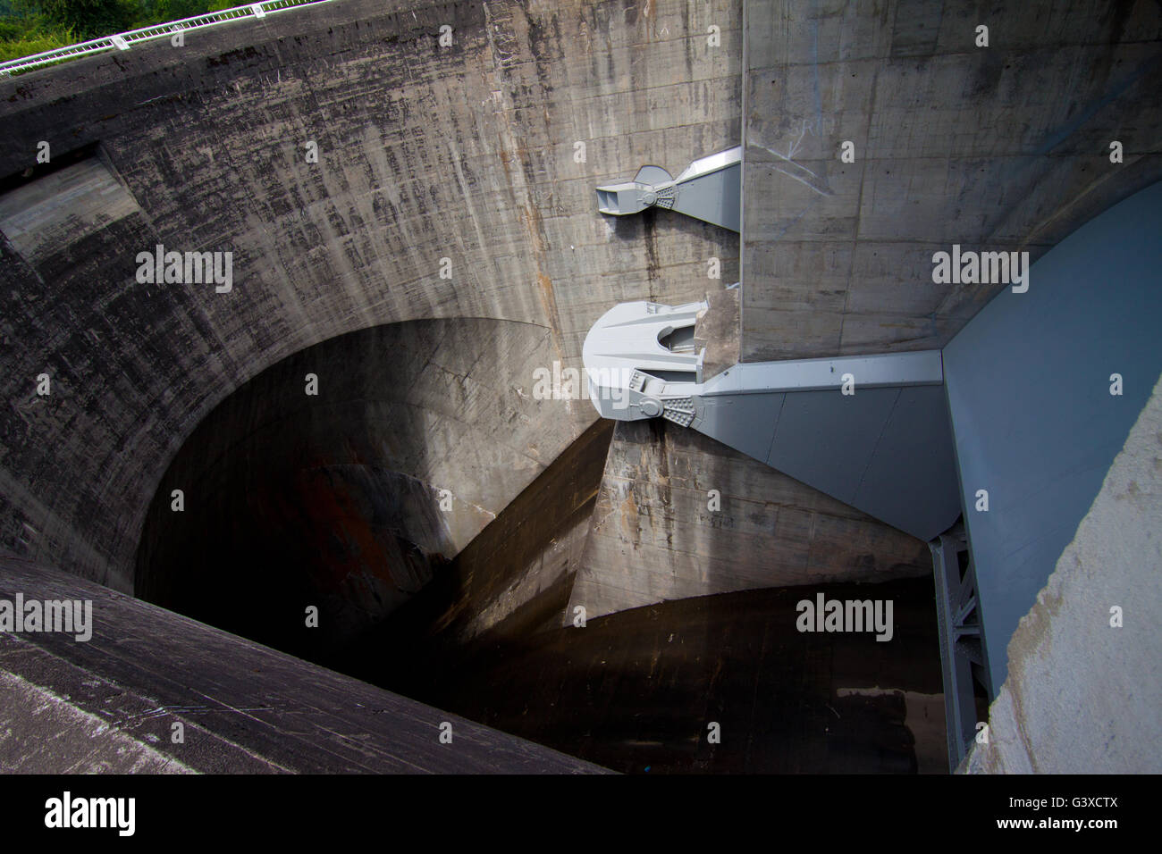 Fontana Dam gates and spillway, North Carolina Stock Photo