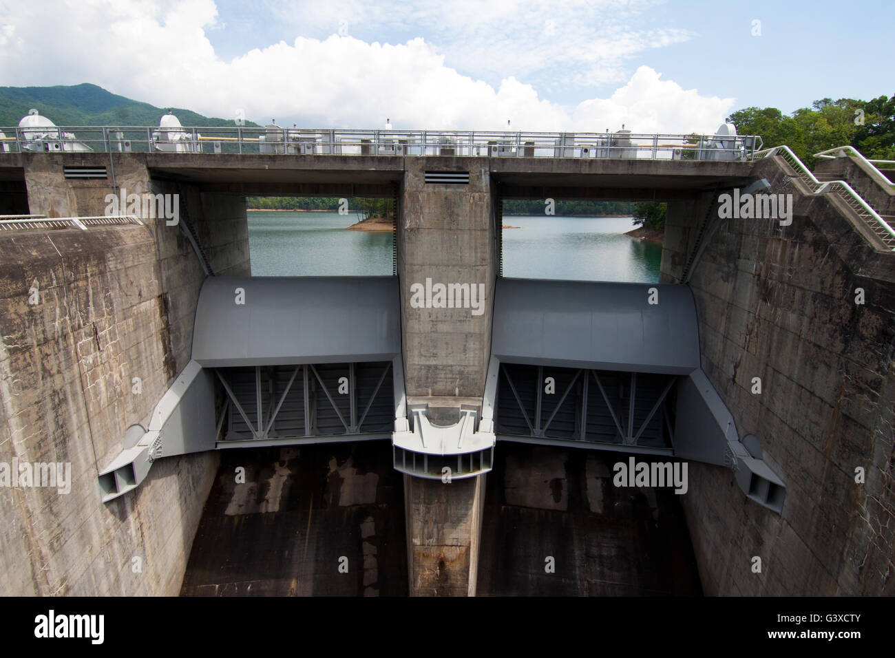 Fontana Dam gates and spillway, North Carolina Stock Photo