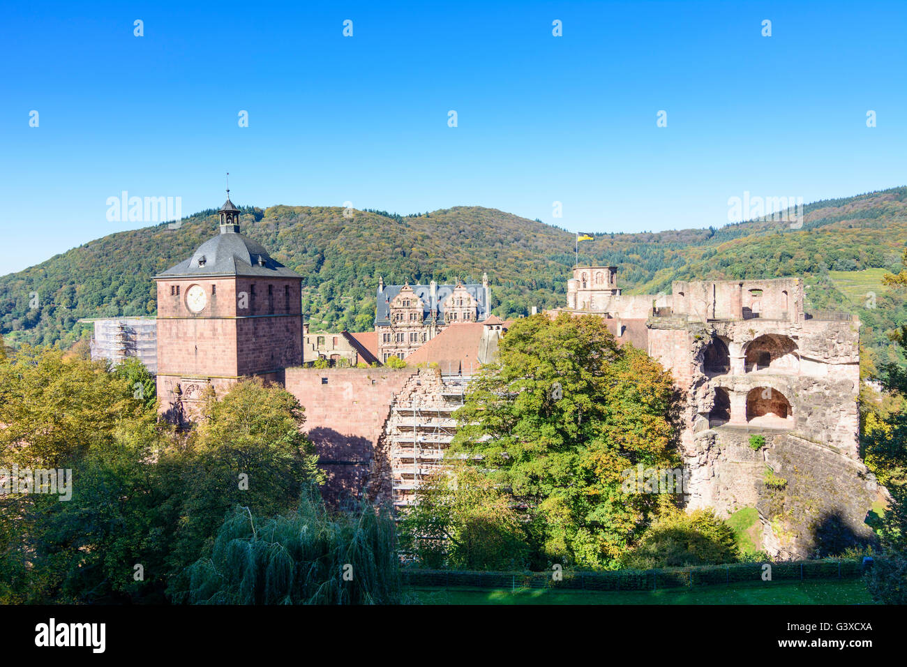 Castle, Germany, Baden-Württemberg, Kurpfalz, Heidelberg Stock Photo