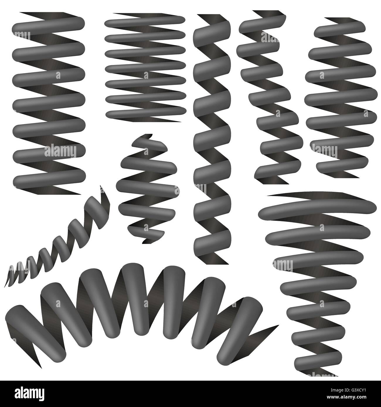 Metallic Springs Collection Isolated Stock Vector