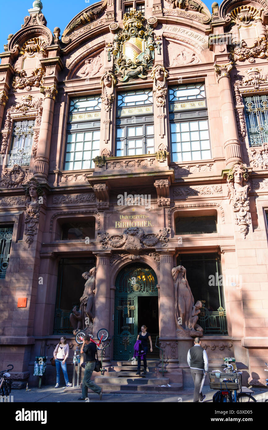 University library, Germany, Baden-Württemberg, Kurpfalz, Heidelberg Stock Photo