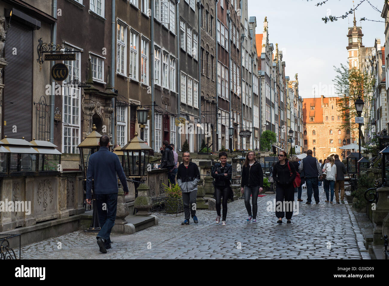 Tourist in Gdansk in Mariacka Street Stock Photo