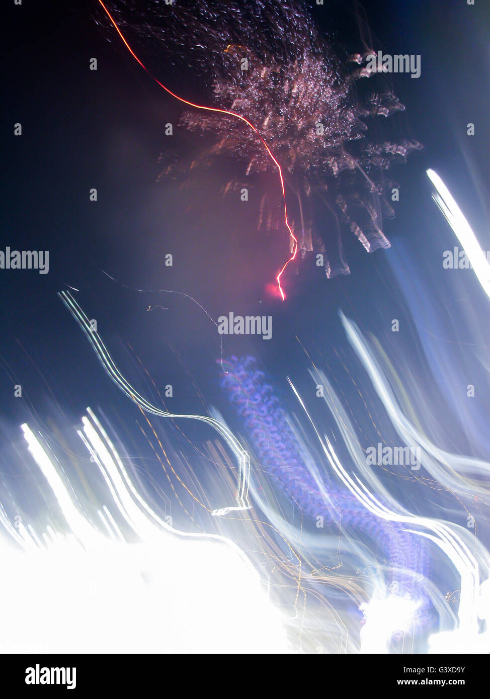 Abstract firework patterns in the night sky Stock Photo - Alamy