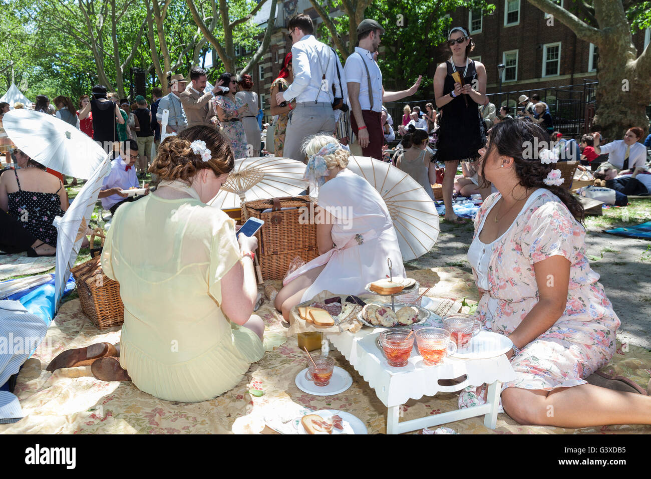 New York, NY USA - June 12, 2016: Atmosphere during 11th Jazz age lawn ...