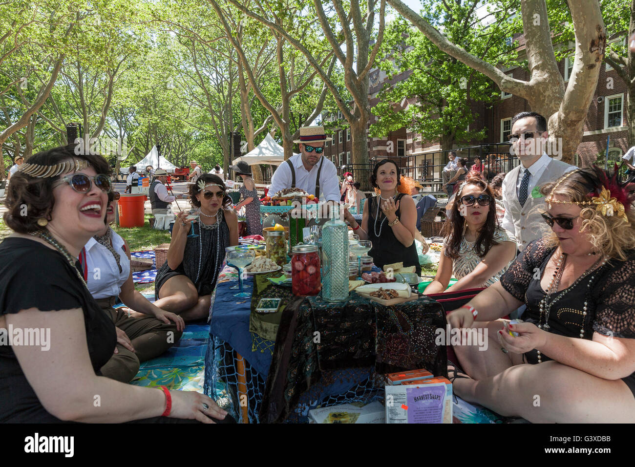 New York, NY USA - June 12, 2016: Atmosphere during 11th Jazz age lawn ...
