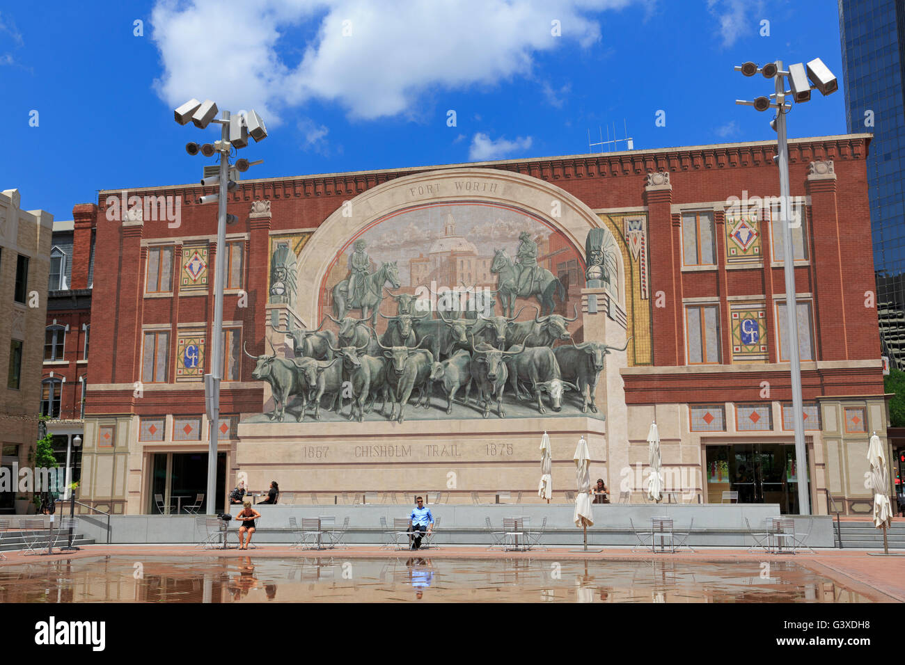 Chisholm Trail Mural, Sundance Square, Fort Worth, Texas, USA Stock ...