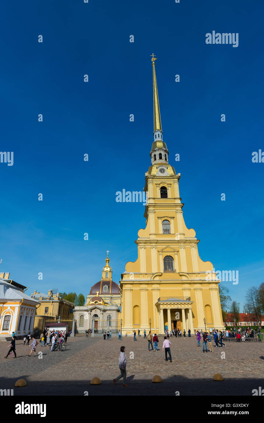 Peter And Paul Fortress On Neva River In Saint Petersburg, Russia Stock Photo