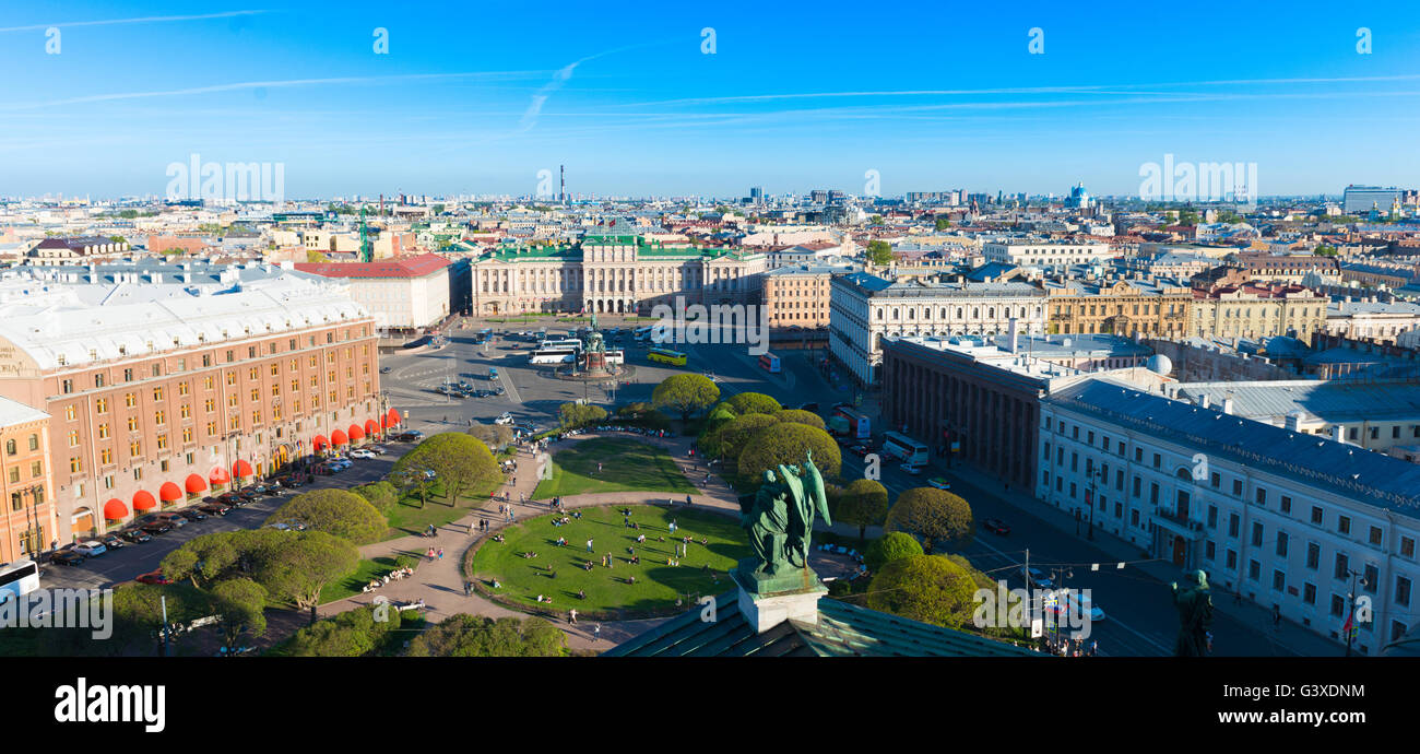 Panorama Of St Petersburg From Observation Deck Of St Isaak's Cathdral Stock Photo