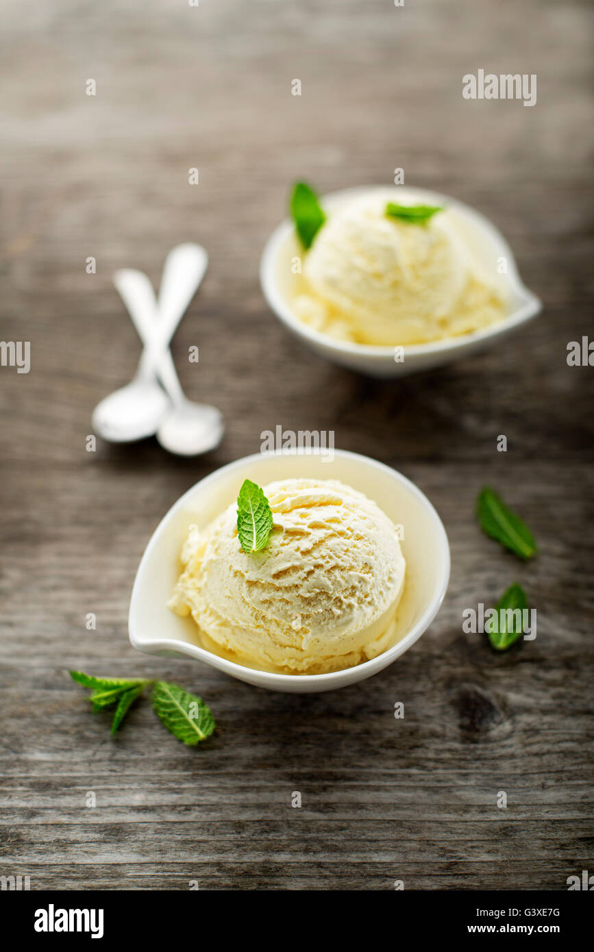 Fresh fruit sorbet ice cream in a white bowl Stock Photo Alamy