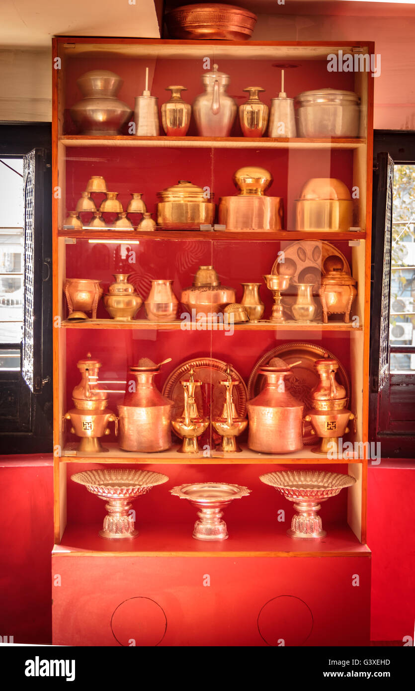 Copper utensils that are used in Thakali Vanchha Ghar or Restaurants