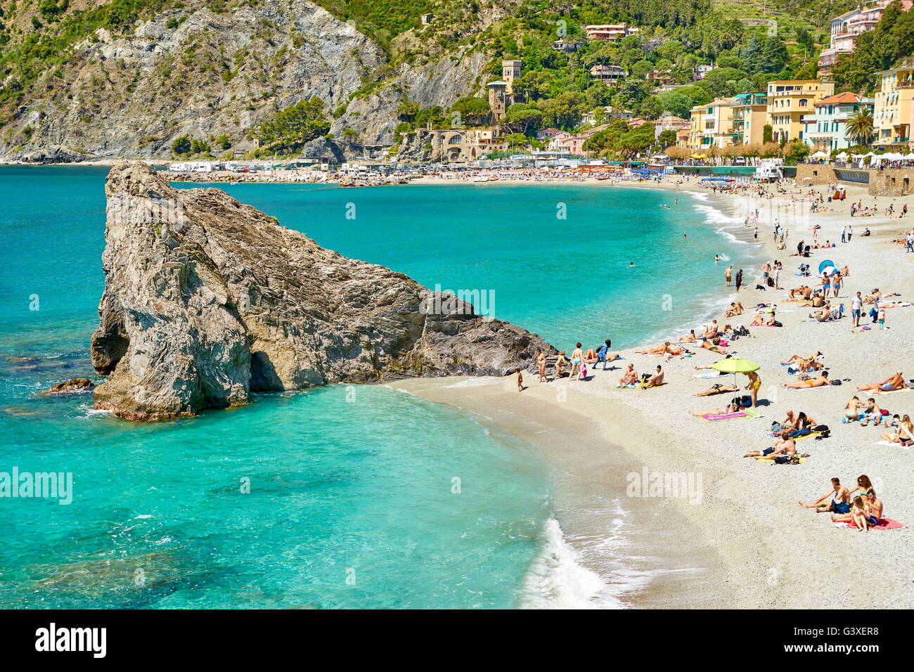 Beach of Monterosso al Mare, Cinque Terre, Liguria, Italy Stock Photo