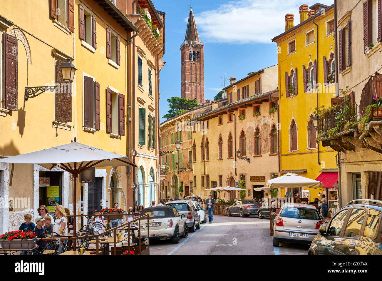 Verona old town street, Veneto region, Italy Stock Photo