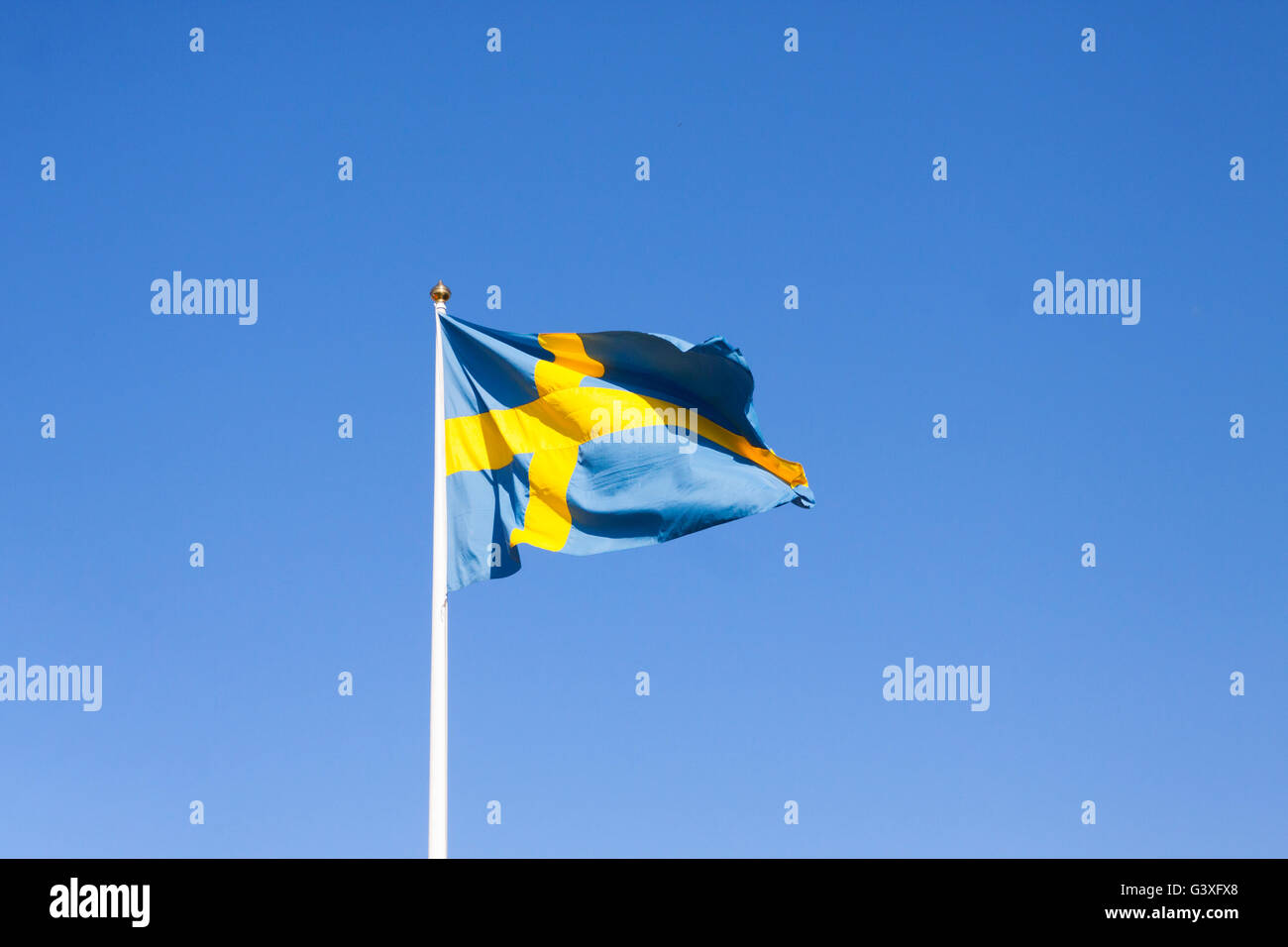 Blue yellow Swedish flag Stock Photo