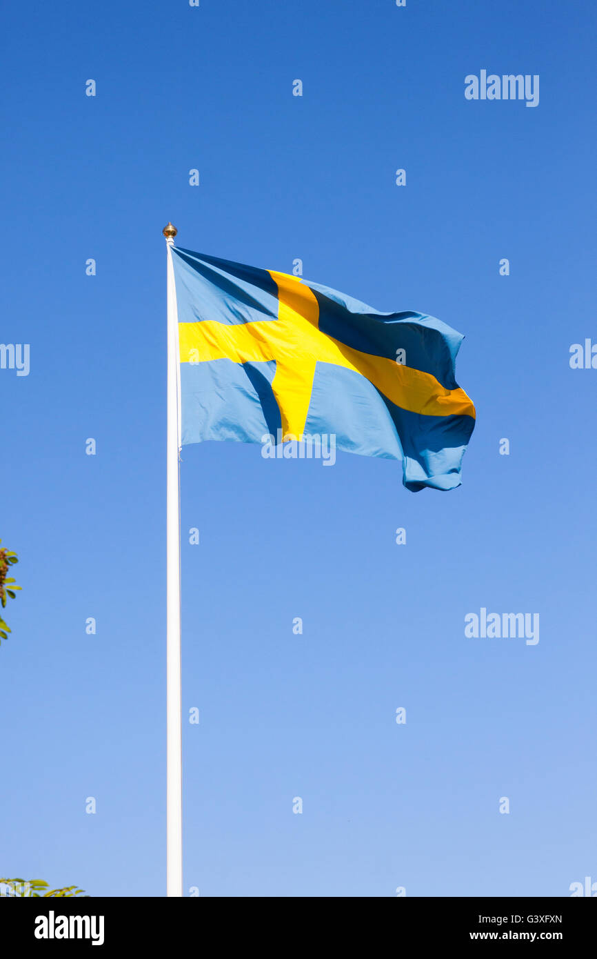 Flag sweden blue yellow Stock Photo