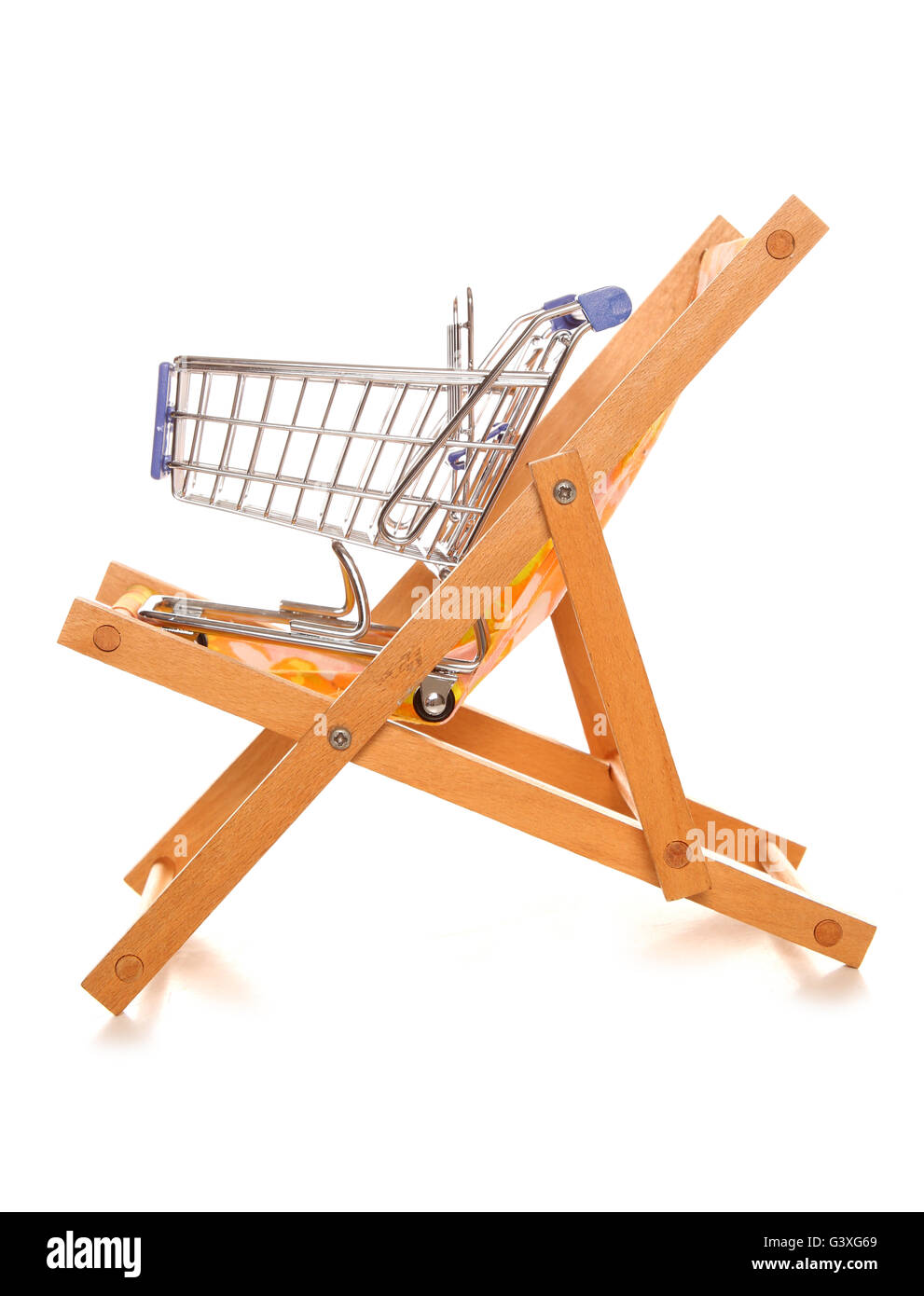 Buying your holiday online shopping trolley cutout Stock Photo