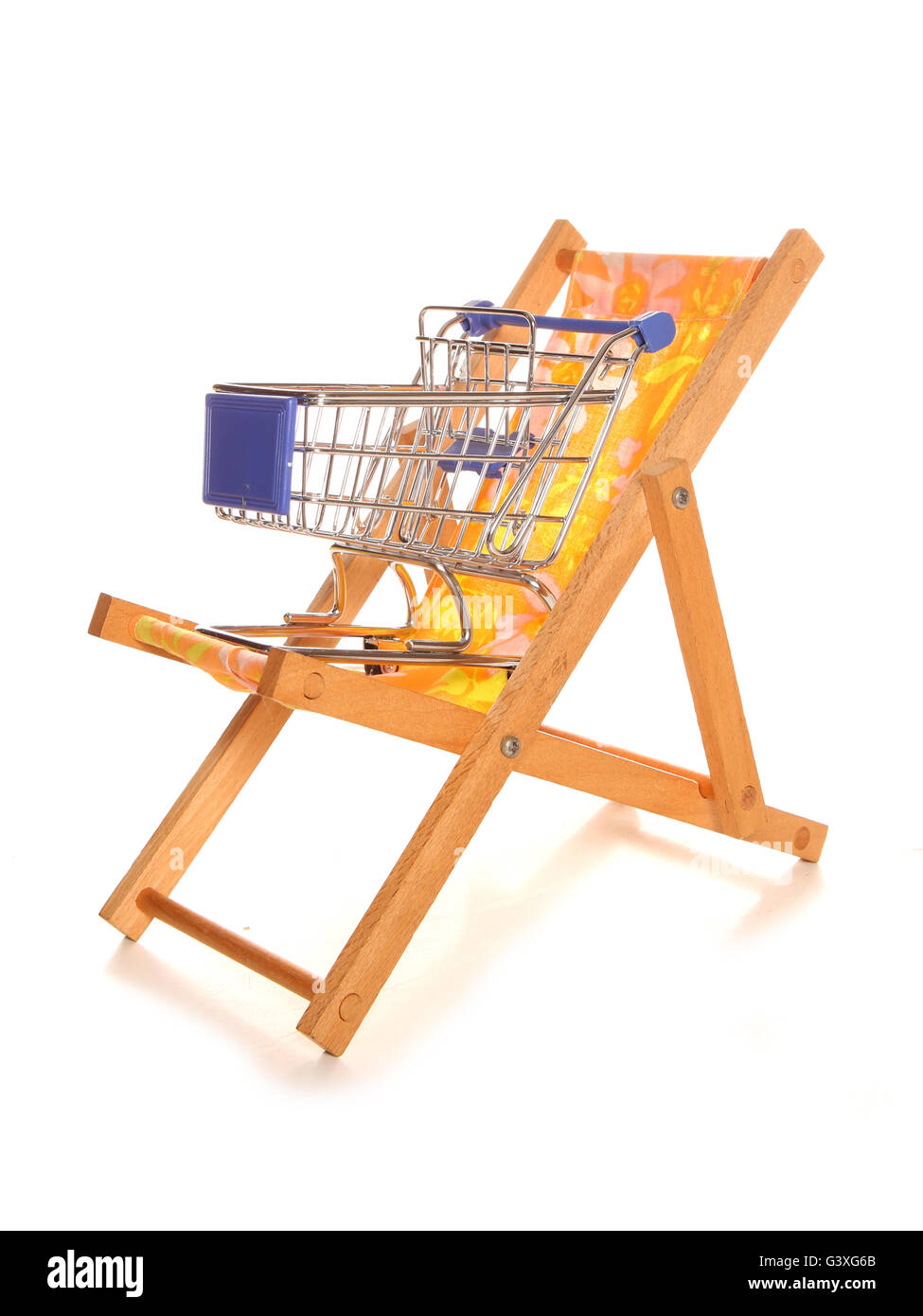 Buying your holiday online shopping trolley cutout Stock Photo