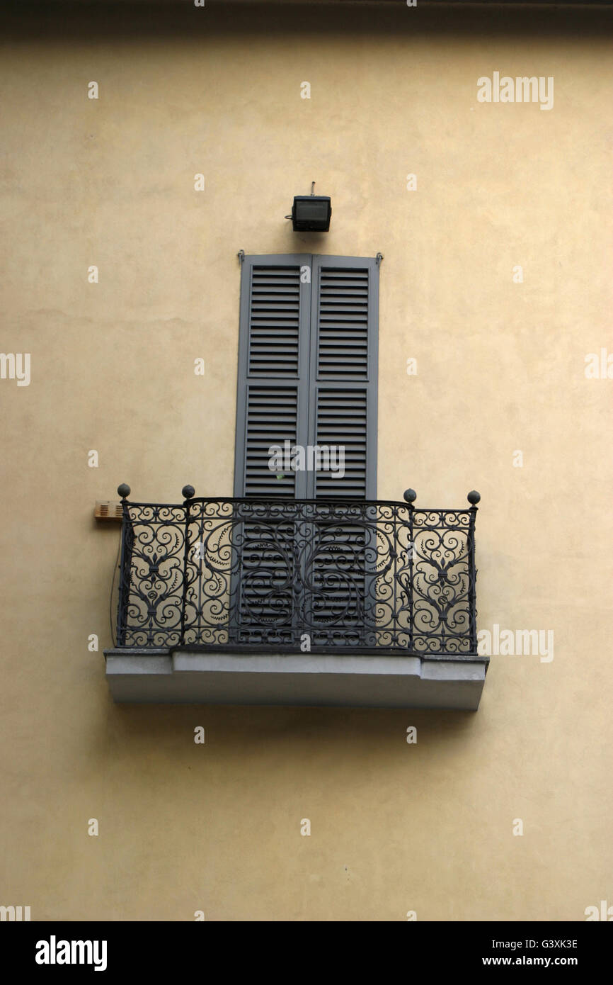 a beautiful balcony in Piazza Santamaria delle Grazie, Milan, Italy Stock Photo