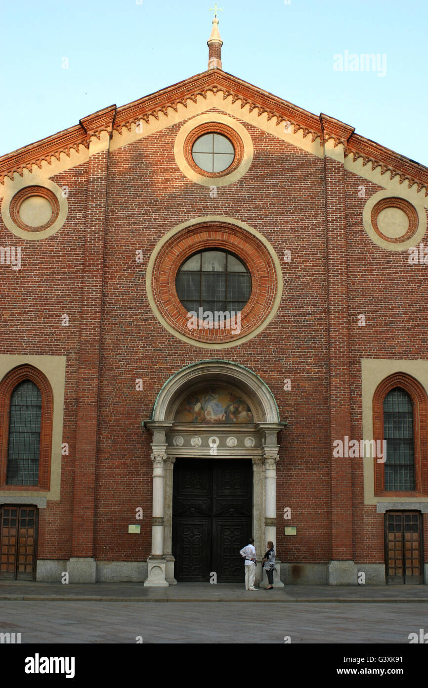 the entrance to the church of Santa Maria delle Grazie, Milan, Italy Stock  Photo - Alamy