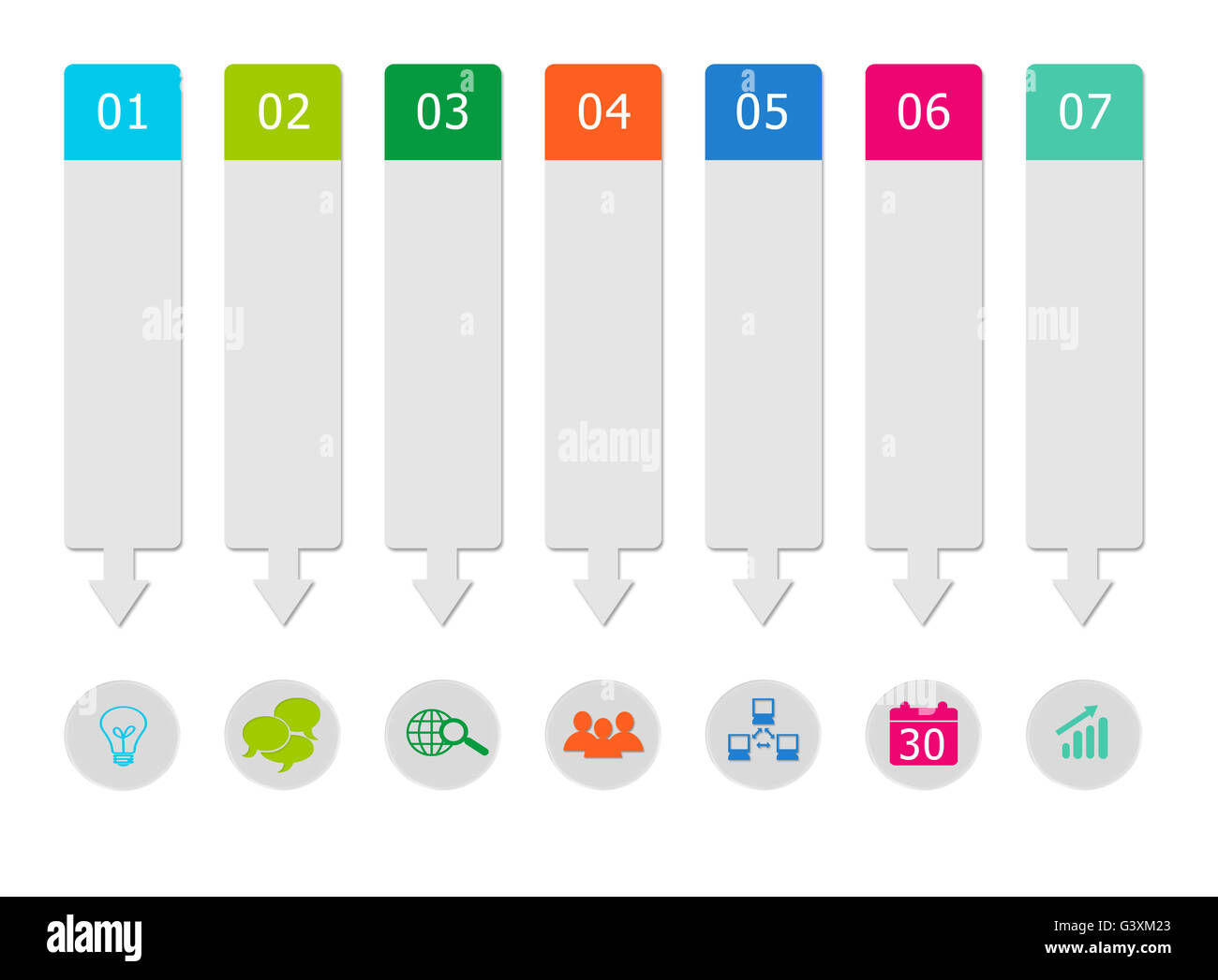 Set of colorful buttons with arrow and circle for Web page menu ...