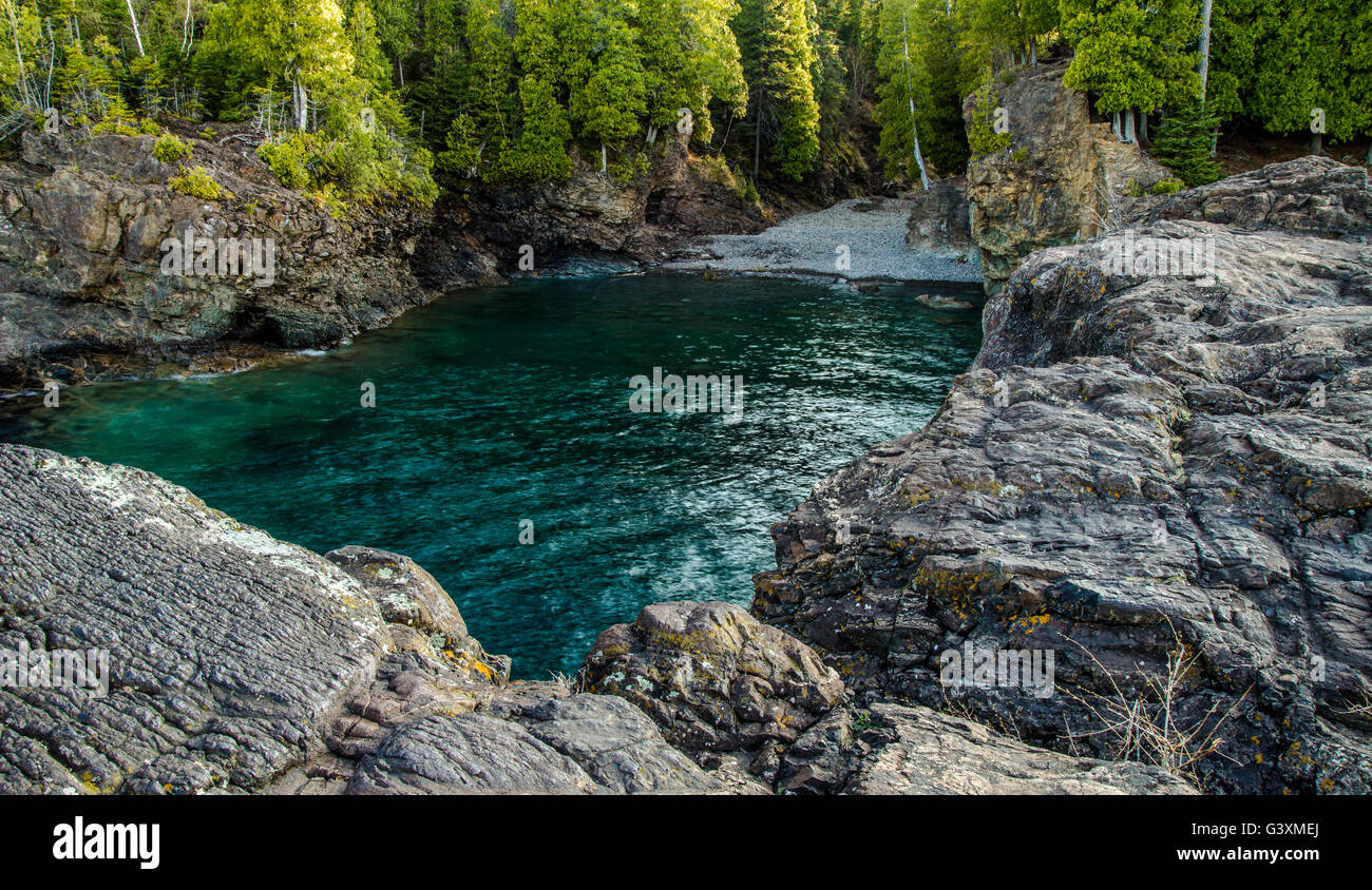 The Black Rocks on the shores of Lake Superior are a popular cliff