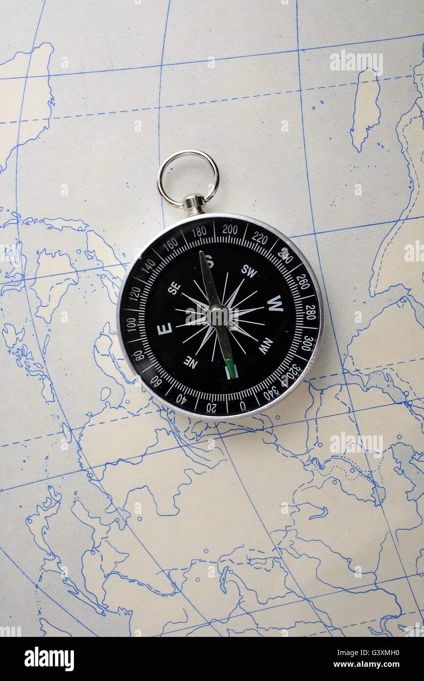 Old compass on map hires stock photography and images Alamy